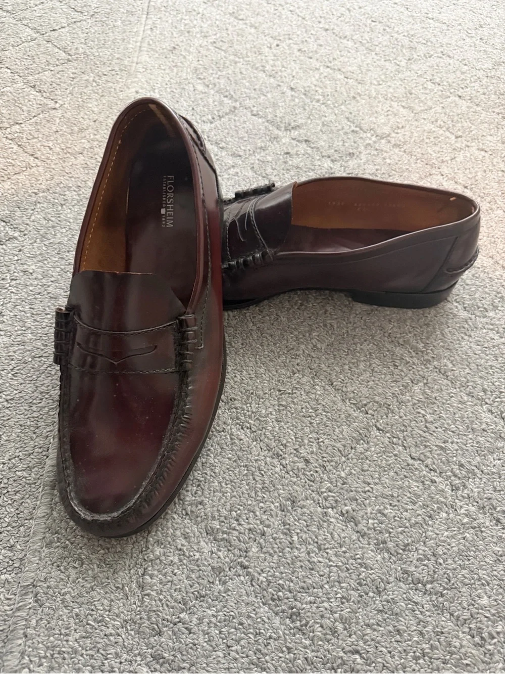 Florsheim Men's Dark Burgundy Leather Penny Loafers